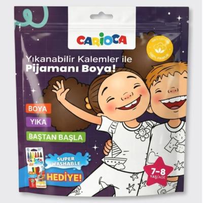 Carioca Yıkanabilir Kalemler İle Pijamanı Boya Kısa Kol Pijama 3-4 Yaş