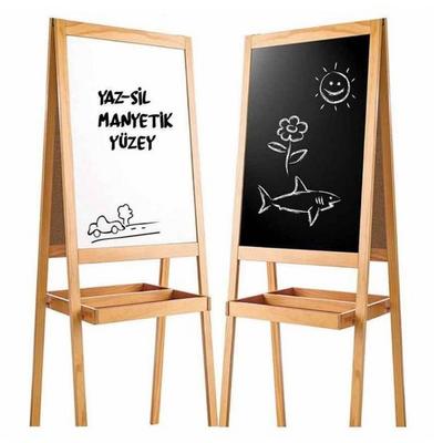 Diy Toy Manyetik Çift Taraflı Ayaklı Yazı Tahtası Hem Tebeşir Hem Kalemle Kullanım