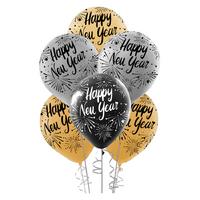 Balon 12 İnch 30Cm 10'Lu Paket Baskılı Happy New Year