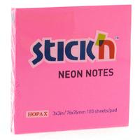Hopax Stıck'n Yapışkanlı Not Kağıdı 76X76mm Neon Pembe