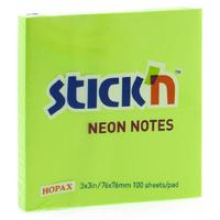 Hopax Stıck'n Yapışkanlı Not Kağıdı 76X76mm Neon Yeşil