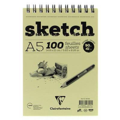 Clairefontaine Sketch Ivory Eskiz Defteri 90Gr A5 100 Yaprak