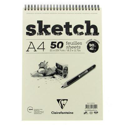 Clairefontaine Sketch Ivory Eskiz Defteri 90Gr A4 50 Yaprak