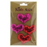 Kids Arts Şekilli 3D Stıcker Stc-0709A Simli Kalp Pembe Kırmızı