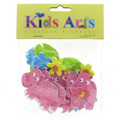 Kids Arts Şekilli Eva 3D Yapışkanlı My-50427 Hipopotam