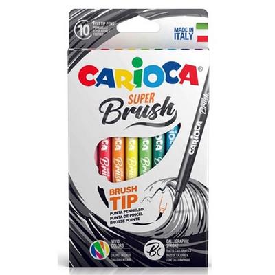 Carioca Super Brush Fırça Uçlu Keçeli Kalem 10 Renk