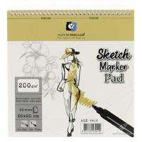 Alex Schoeller Spiralli Eskiz Sketch Marker Pad 200Gr 20X20cm 40 Yaprak