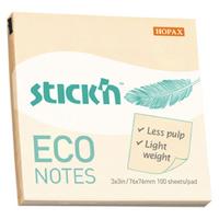 Hopax Stıck'n Eco Notes Yapışkanlı Not Kağıdı 76X76mm Pastel Sarı