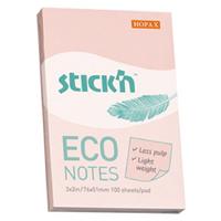 Hopax Stıck'n Eco Notes Yapışkanlı Not Kağıdı 76X51mm Pastel Pembe