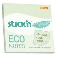 Hopax Stıck'n Eco Notes Yapışkanlı Not Kağıdı 76X76mm Pastel Yeşil