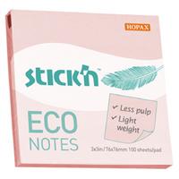 Hopax Stıck'n Eco Notes Yapışkanlı Not Kağıdı 76X76mm Pastel Pembe