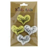 Kids Arts Şekilli 3D Stıcker Stc-0709A Simli Kalp Altın Gümüş