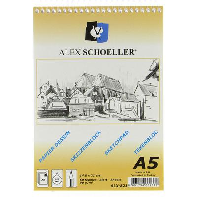 Alex Schoeller Spiralli Eskiz Defteri 90Gr A5 Boy 60 Yaprak