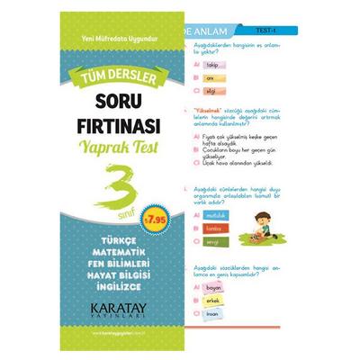 Karatay Soru Fırtınası Yaprak Test Tüm Dersler 3.Sınıf