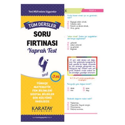 Karatay Soru Fırtınası Yaprak Test Tüm Dersler 4.Sınıf