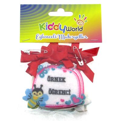 Kiddy World Keçe Motivasyon Rozeti 6'Lı Örnek Öğrenci Kırmızı