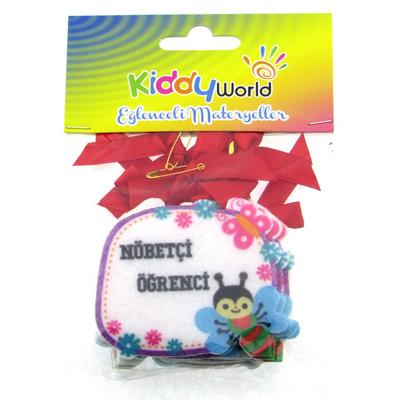 Kiddy World Keçe Motivasyon Rozeti 6'Lı Nöbetçi Öğrenci Kırmızı