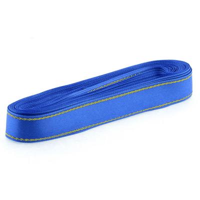Kurdele Saten 20Mm 10 Metre Mavi Altın Yaldızlı