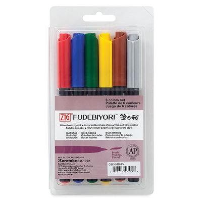 Zig Fudebiyori Cbk-55N/6V Brush Marker Fırça Uçlu Kalem Seti 6'Lı