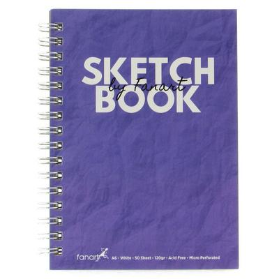 Fanart Sketch Book Spiralli Eskiz Defteri A6 120 Gr 50 Yaprak Mor