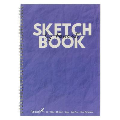Fanart Sketch Book Spiralli Eskiz Defteri A4 120 Gr 50 Yaprak Mor