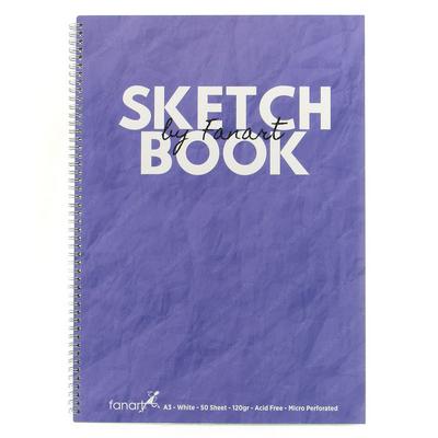 Fanart Sketch Book Spiralli Eskiz Defteri A3 120 Gr 50 Yaprak Mor