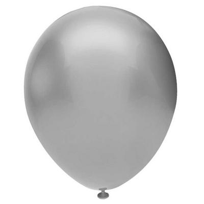 Balon 12 İnch 30Cm 10'Lu Paket Metalik Gümüş