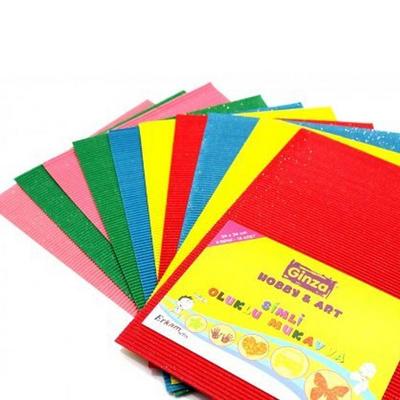 Ginza Simli Oluklu Mukavva 24X34cm 5 Renk 10 Adet