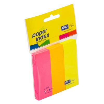 Kraf 2576 Yapışkanlı İndex Kağıdı 25X76mm 3X100 Yaprak
