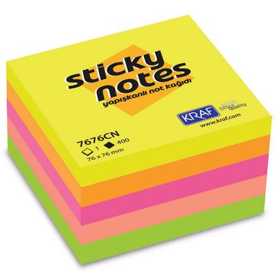 Kraf 7676Cn Yapışkanlı Not Kağıdı 76X76mm 400 Yaprak