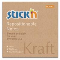 Hopax Stıck'n Yapışkanlı Not Kağıdı 76X76mm Kraft