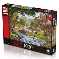 Ks Games 1000 Parça Puzzle 20516 Summer Village Stream Steve Crips