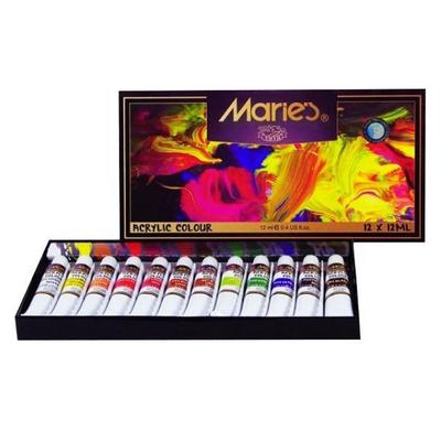 Maries Akrilik Boya Tüp 12 Renk