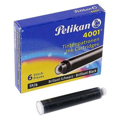 Pelikan 4001 Mürekkep Dolmakalem Kartuşu 6'Lı Siyah