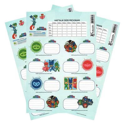 Pjmasks Pijamaskeliler Okul Etiketi 3'Lü Paket